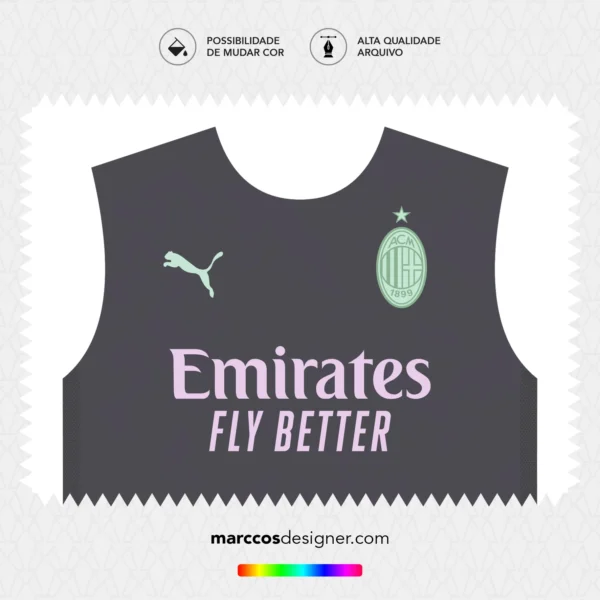 Arte Vetor Terceira Camisa Milan 2024.2025