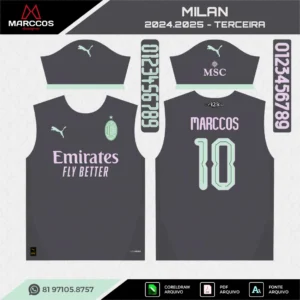 Arte Vetor Terceira Camisa Milan 2024.2025