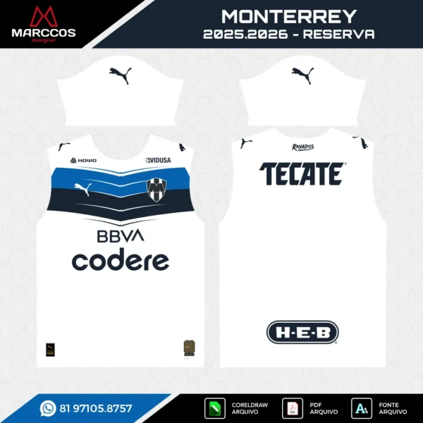 Arte Vetor Camisa Monterrey Reserva 2025.2026
