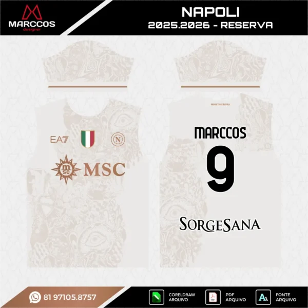 Arte Vetor Camisa Napoli Reserva 2024.2025
