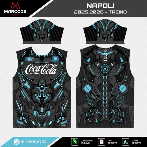Arte Vetor Camisa Napoli Treino 2025.2026 Arte Vetor Camisa Napoli Treino 2025.2026