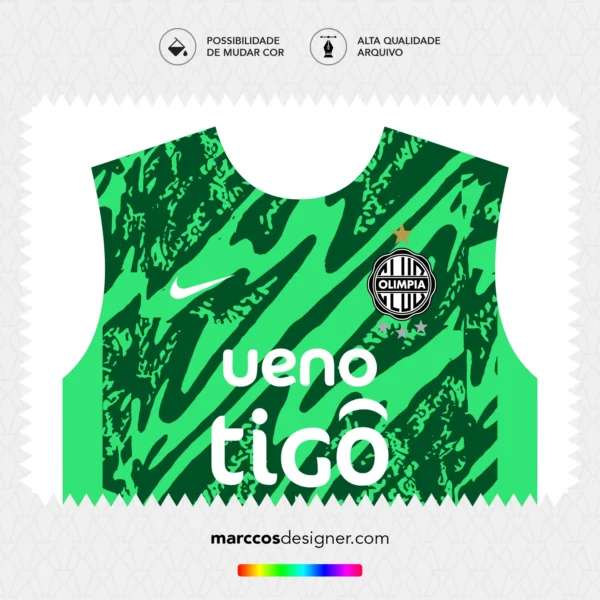 Arte Vetor Camisa Olimpia Goleiro 2025.2026