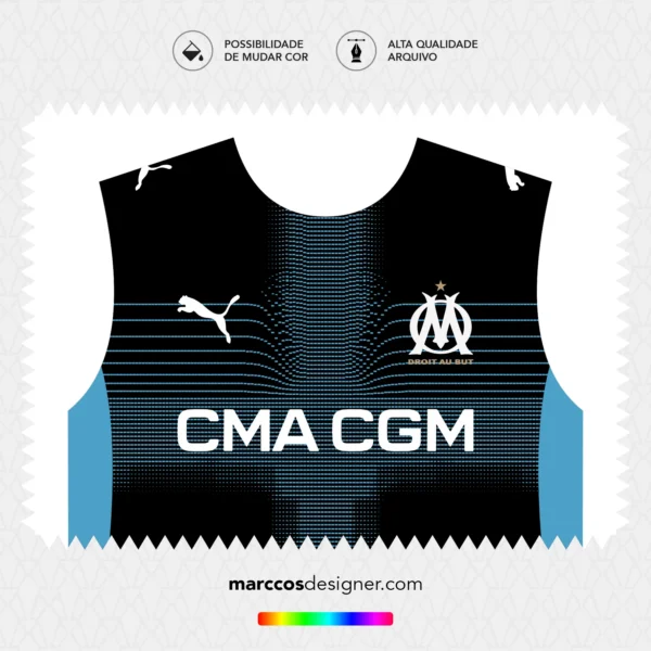 Arte Vetor Camisa Olympique de Marseille Reserva 2025.2026