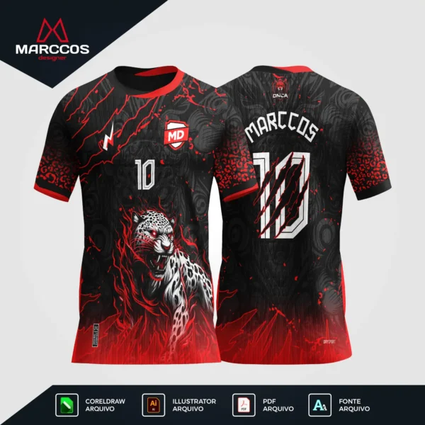Arte Camisa Interclasse Onça Blazing - 0227