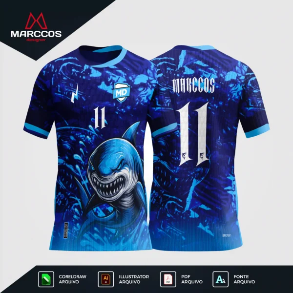 Arte Camisa Interclasse Tubarão