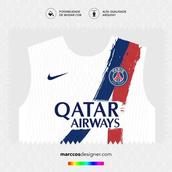 Arte Vetor Camisa PSG Reserva 2025.2026