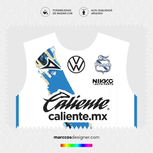 Arte Vetor Camisa Puebla Titular 2025.2026