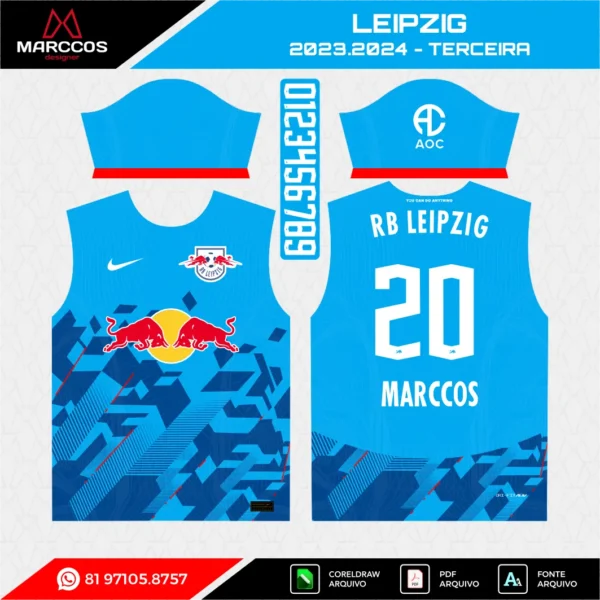 Arte Vetor Terceira Camisa RB Leipzig 2023.2024