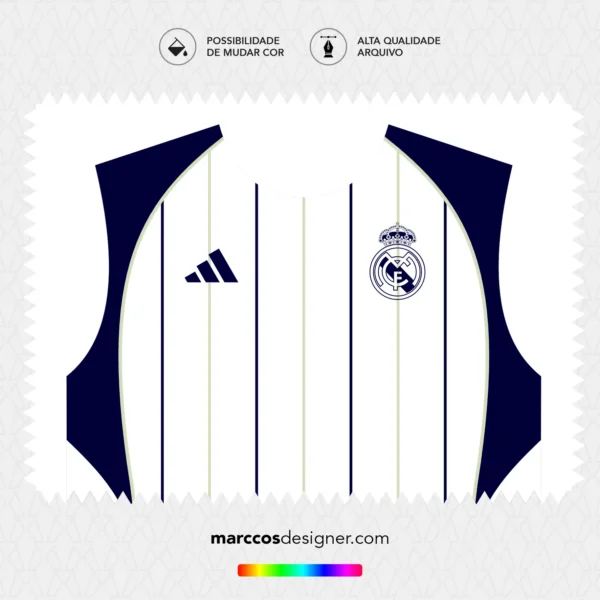 Arte Vetor Camisa Real Madrid Viagem Baseball 2024.2025