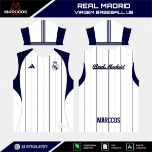 Arte Vetor Camisa Real Madrid Viagem Baseball 2024.2025