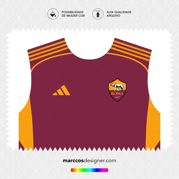 Arte Vetor Camisa Roma Titular 2025.2026