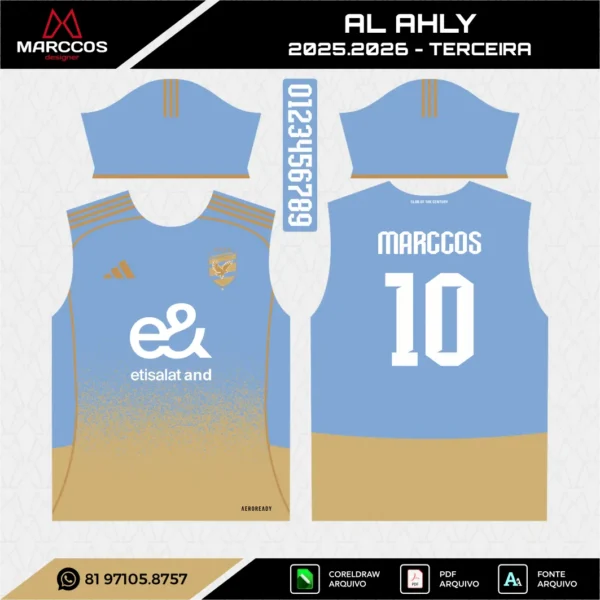 Arte Vetor Terceira Camisa Al-Ahly 2025.2026