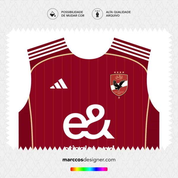 Arte Vetor Camisa Al-Ahly Titular 2025.2026