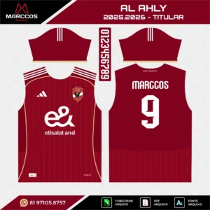 Arte Vetor Camisa Al-Ahly Titular 2025.2026