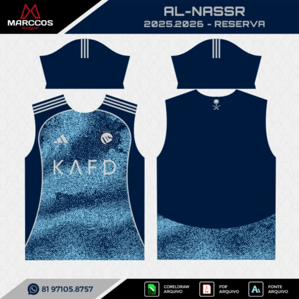 Arte Vetor Camisa Al-Nassr Reserva 2025.2026