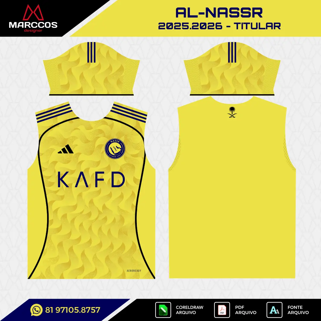Arte Vetor Camisa Al-Nassr Titular 2025.2026