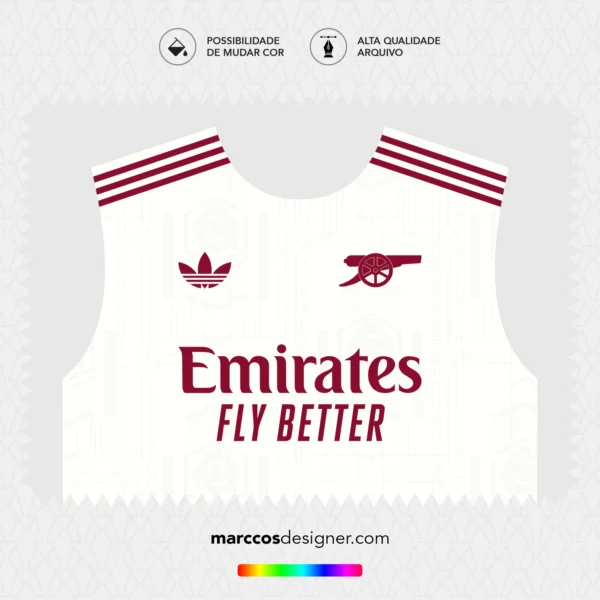 Arte Vetor Terceira Camisa Arsenal 2025.2026