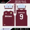 Arte Vetor Camisa Aston Villa Titular 2025.2026