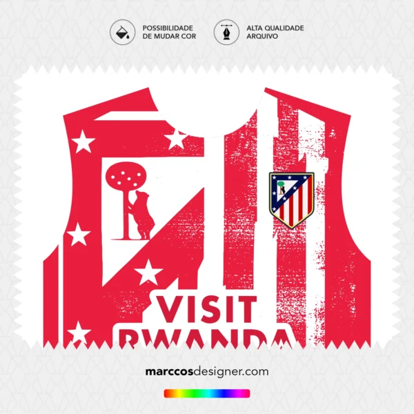 Arte Vetor Camisa Atlético de Madrid Pré-Jogo 2025.2026