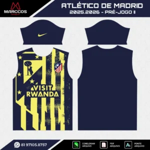 Arte Vetor Camisa Atlético de Madrid Pré-Jogo 2025.2026