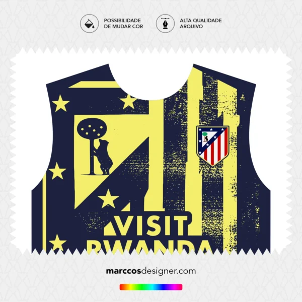 Arte Vetor Camisa Atlético de Madrid Pré-Jogo 2025.2026