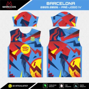 Arte Vetor Camisa Barcelona Pré-Jogo 2025.2026