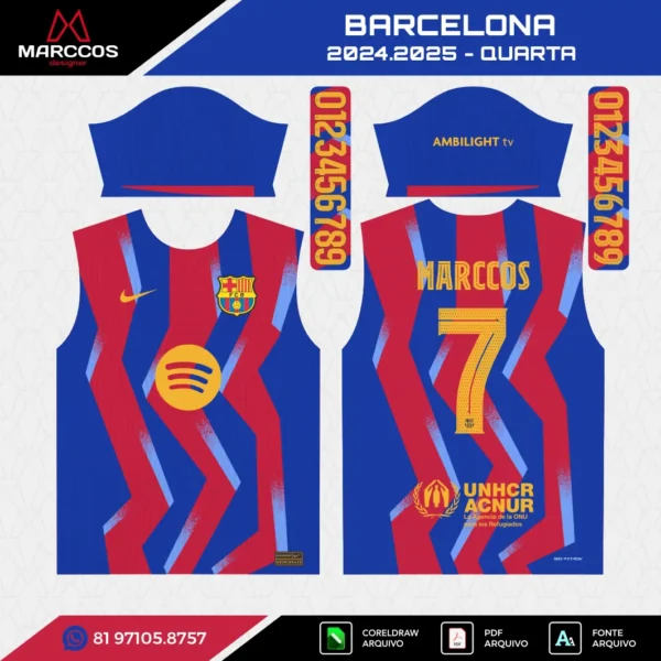 Arte Vetor Quarta Camisa Barcelona 2024.2025