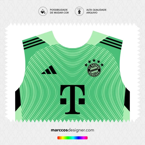 Arte Vetor Camisa Bayern de Munique Goleiro 2025.2026