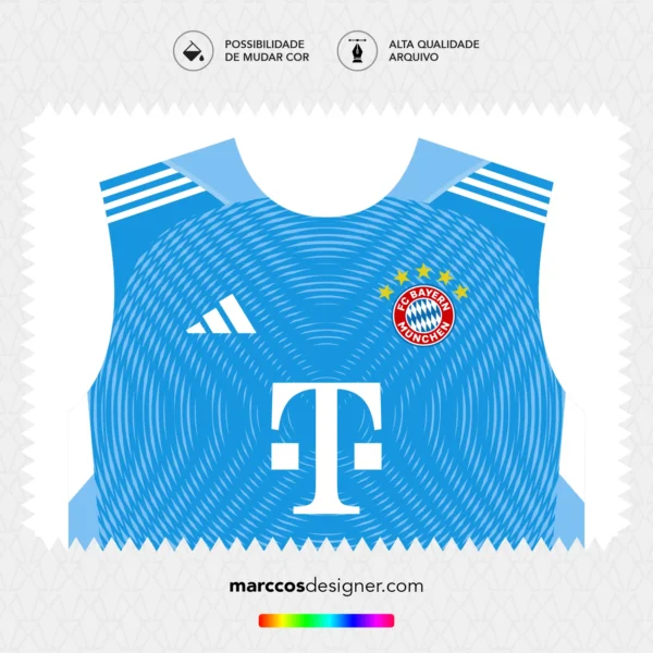 Arte Vetor Camisa Bayern de Munique Goleiro 2025.2026