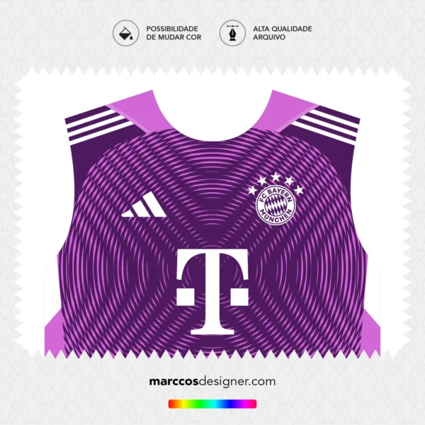 Arte Vetor Camisa Bayern de Munique Goleiro 2025.2026