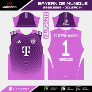Arte Vetor Camisa Bayern de Munique Goleiro 2025.2026