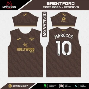 Arte Vetor Camisa Brentford Reserva 2025.2026