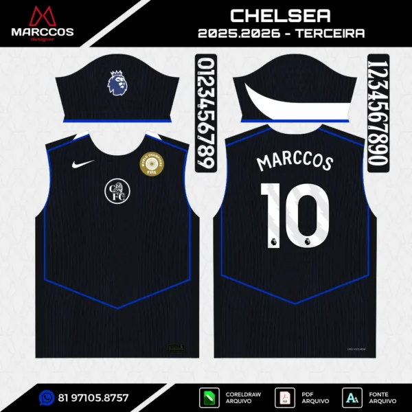 Arte Vetor Terceira Camisa Chelsea 2025.2026