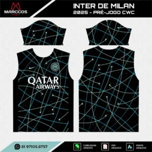 Arte Vetor Camisa Inter de Milan Pré-Jogo CWC 2025