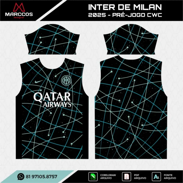 Arte Vetor Camisa Inter de Milan Pré-Jogo CWC 2025