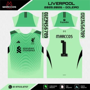Arte Vetor Camisa Liverpool Goleiro 2024.2025