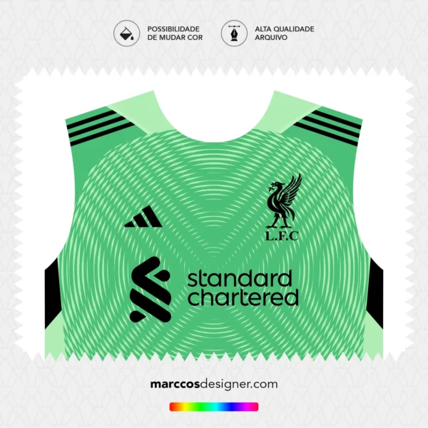 Arte Vetor Camisa Liverpool Goleiro 2024.2025