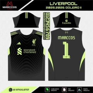 Arte Vetor Camisa Liverpool Goleiro 2024.2025