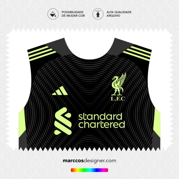 Arte Vetor Camisa Liverpool Goleiro 2024.2025