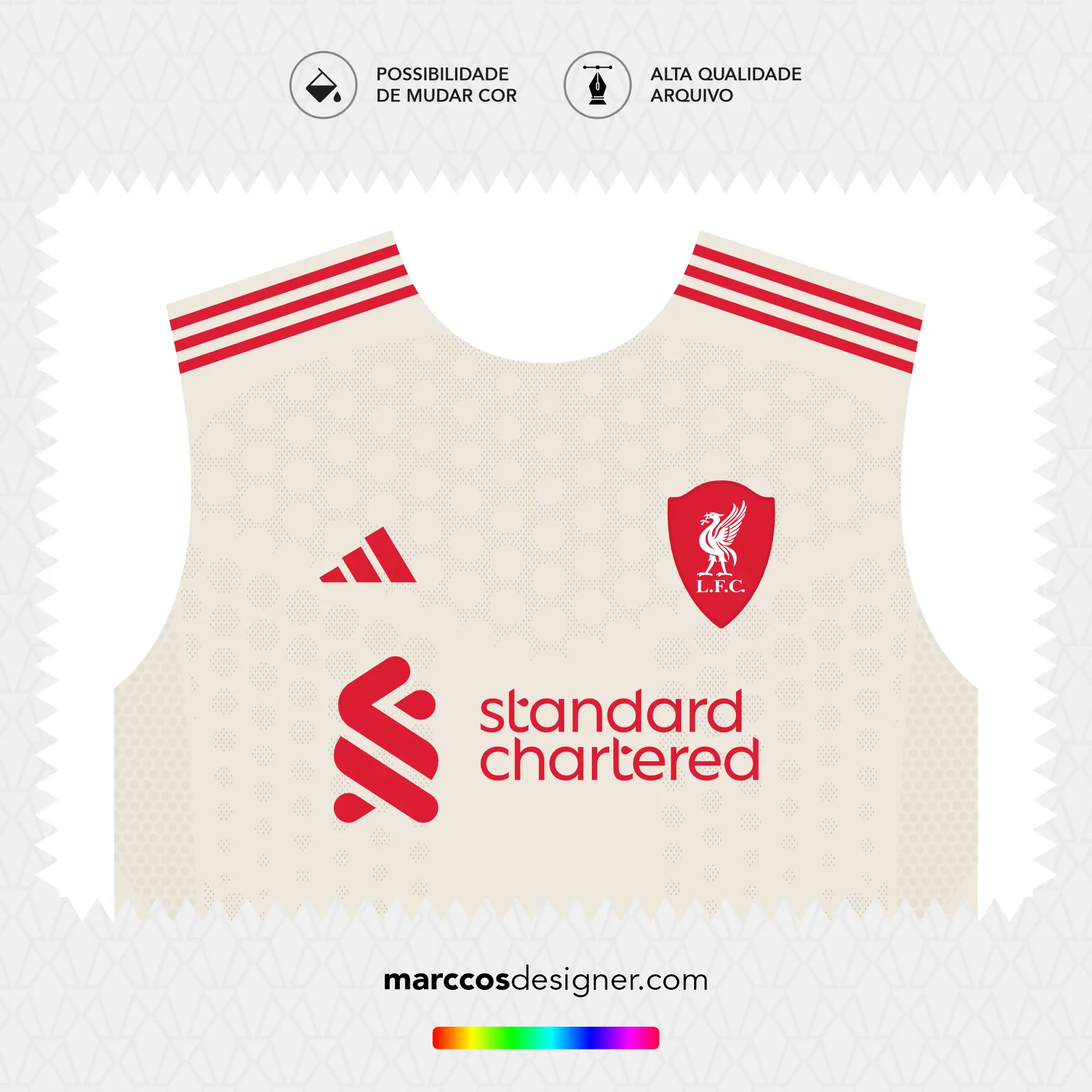 Arte Vetor Camisa Liverpool Reserva 2025.2026