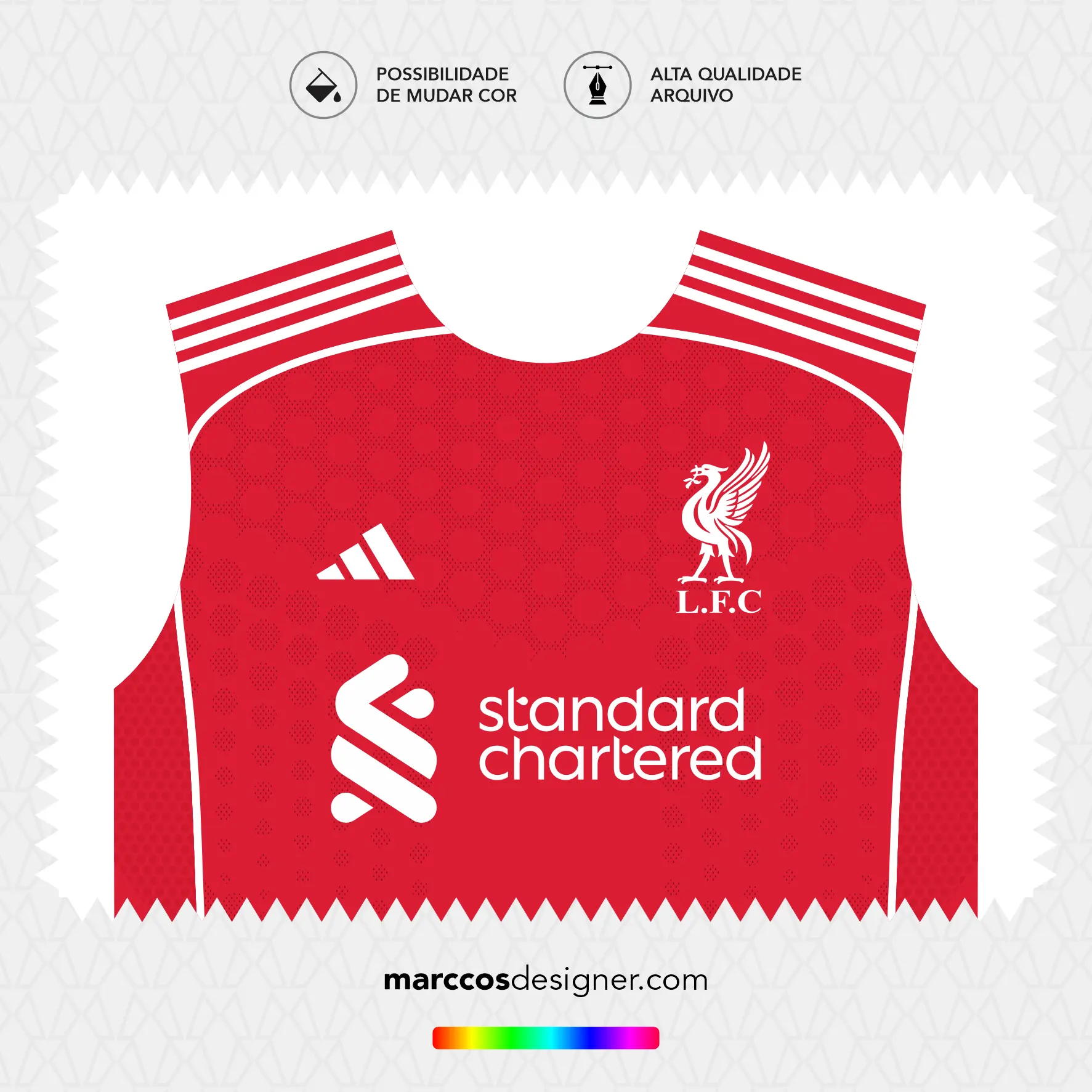 Arte Vetor Camisa Liverpool Titular 2025.2026