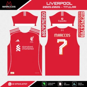 Arte Vetor Camisa Liverpool Titular 2025.2026