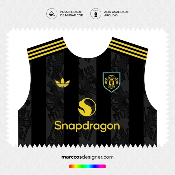 Arte Vetor Terceira Camisa Manchester United 2025.2026