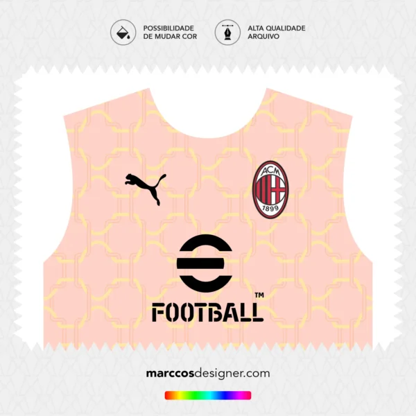 Arte Vetor Camisa Milan Pré-Jogo 2025.2026