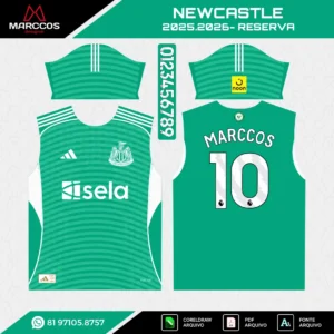 Arte Vetor Camisa Newcastle Reserva 2025.2026