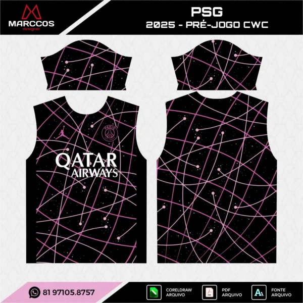Arte Vetor Camisa PSG Pré-Jogo CWC 2025