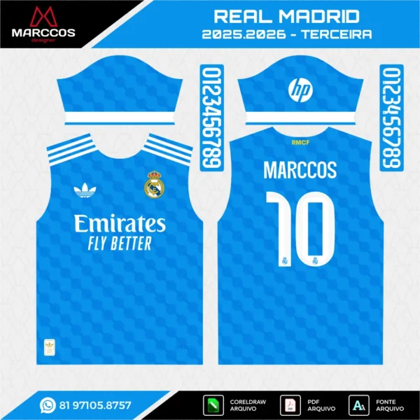 Arte Vetor Terceira Camisa Real Madrid 2025.2026 Arte Vetor Terceira Camisa Real Madrid 2025.2026