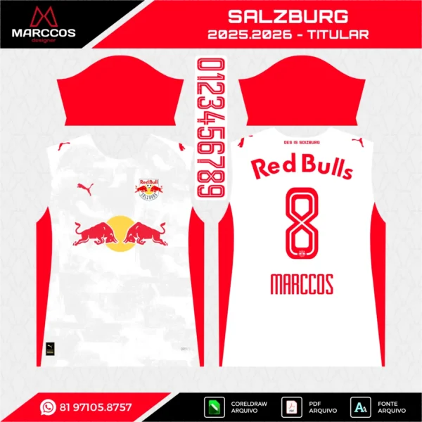 Arte Vetor Camisa Salzburg Reserva 2025.2026