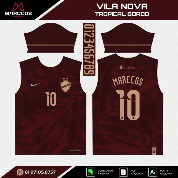 Arte Vetor Camisa Vila Nova Tropical