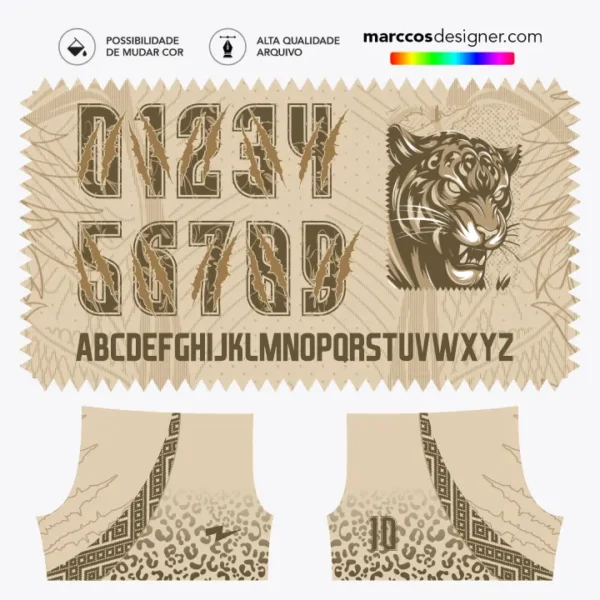 Arte Camisa Interclasse Onça Arte Camisa Interclasse Onça